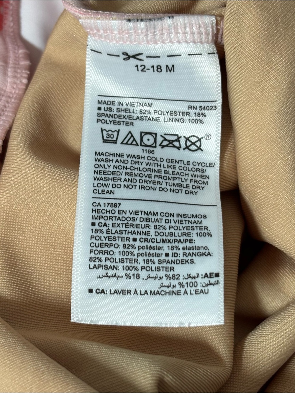 Old Navy Pink Strawberry Long Sleeve Rashguard Swimsuit 12-18M Girl Toddler Zip - Picture 6 of 10